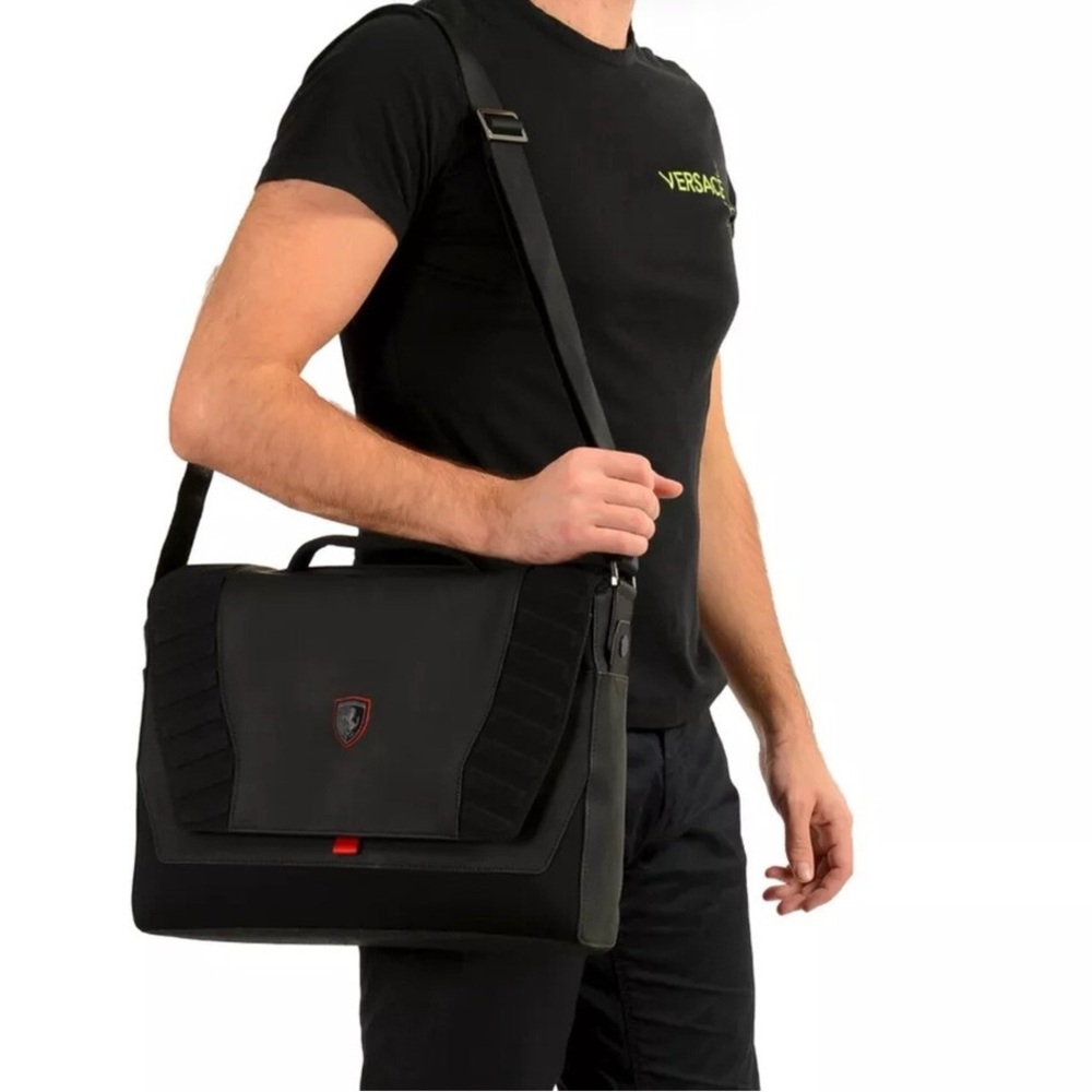 Scuderia Ferrari Black and Red Men's Messenger Bag